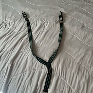 Dark green and navy blue suspenders